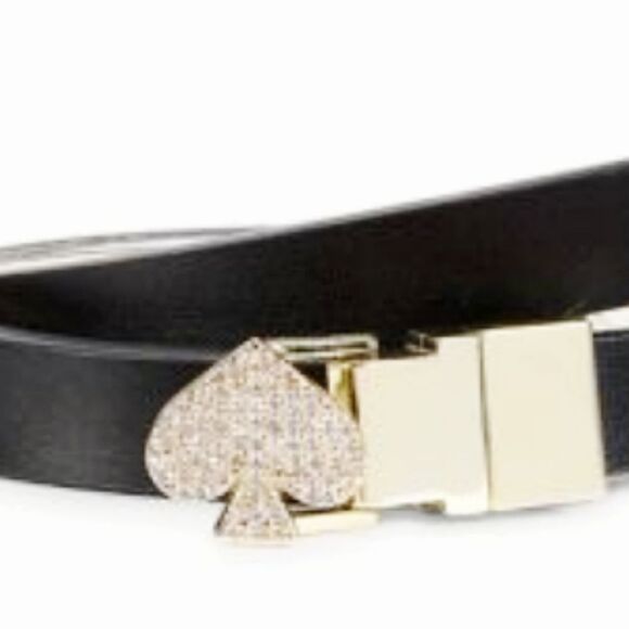 Kate Spade New York Embellished Leather Slim Reversible‎ Belt